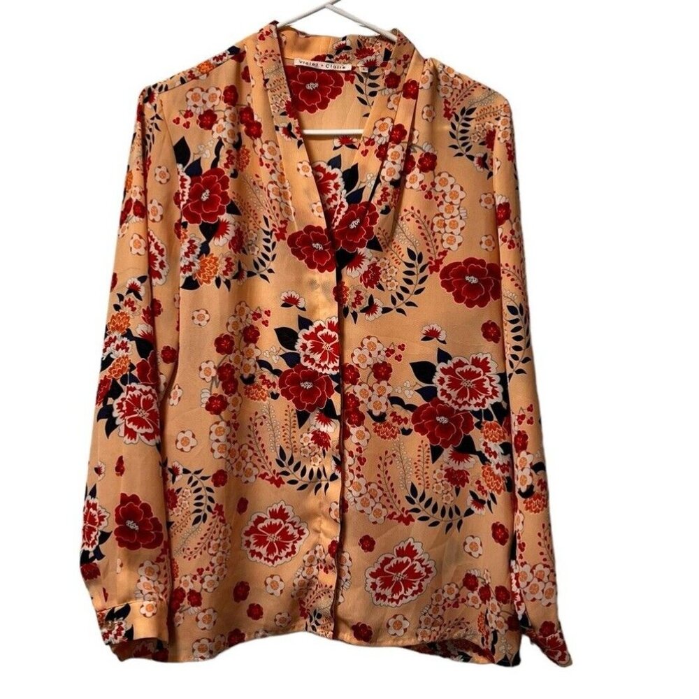 Violet Claire Blouse Size Small Floral Long Sleeve Cottagecore Career Wedding